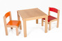 Dětský stolek LUCAS + židličky LUCA (červená, oranžová)