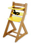 Rostoucí židle ANETA - malý pultík (dub světlý, žlutá)